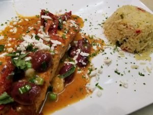 Greek Style Salmon with-Rice